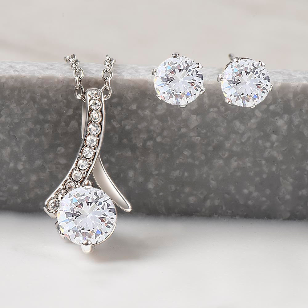 To My Soulmate, St. Patrick's Day, Alluring Beauty Necklace, Cubic Zirconia Earring Set - YERTIZZ.COM