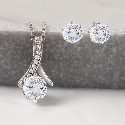 To My Soulmate, St. Patrick's Day, Alluring Beauty Necklace, Cubic Zirconia Earring Set - YERTIZZ.COM