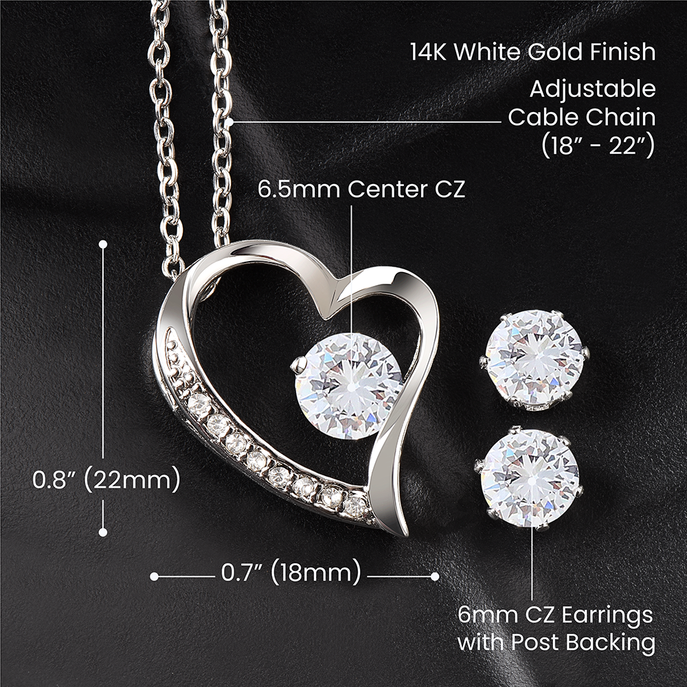To ,  Love, Mother's Day, Mother, Mom, Wife, Forever Love Necklace, CZ Earrings_T-0504-2023 - YERTIZZ.COM