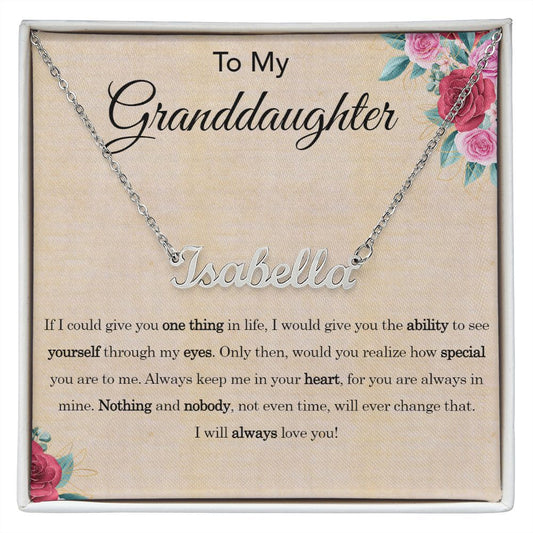 To My Granddaughter, Custom Name Necklace - YERTIZZ.COM