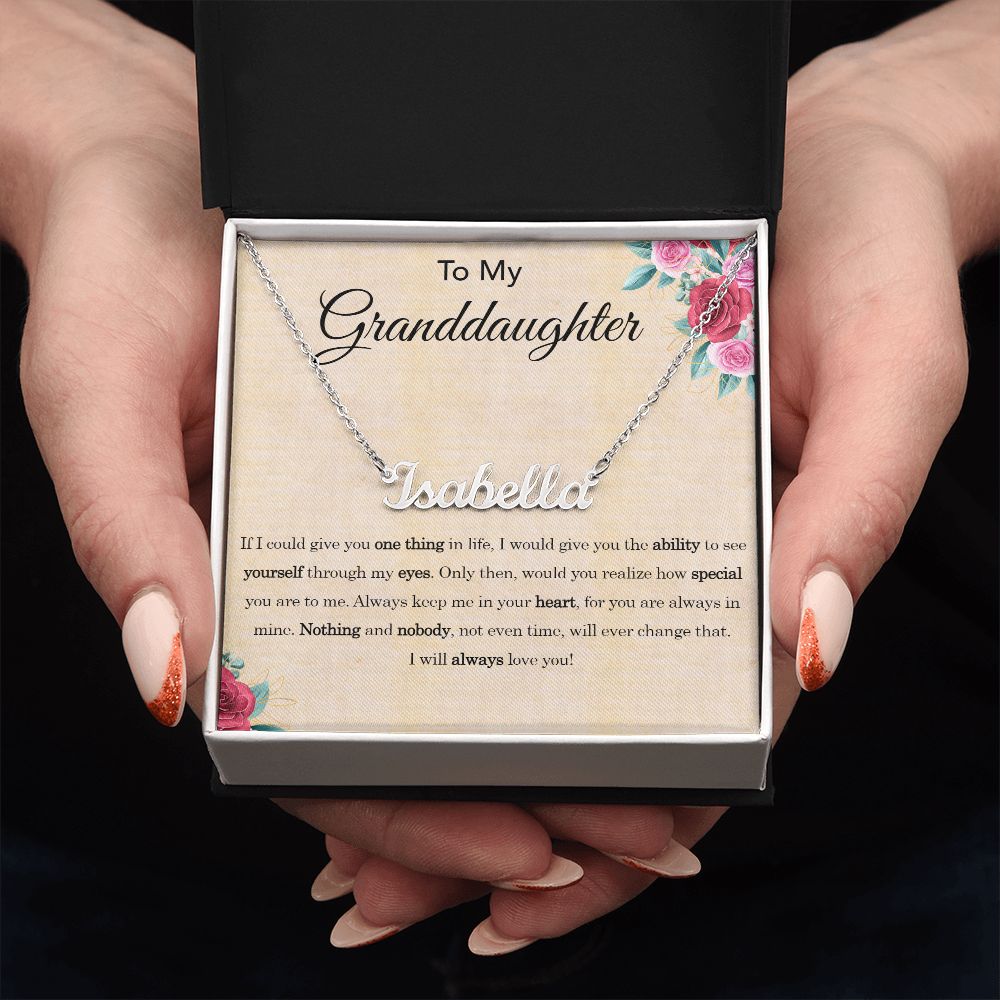 To My Granddaughter, Custom Name Necklace - YERTIZZ.COM