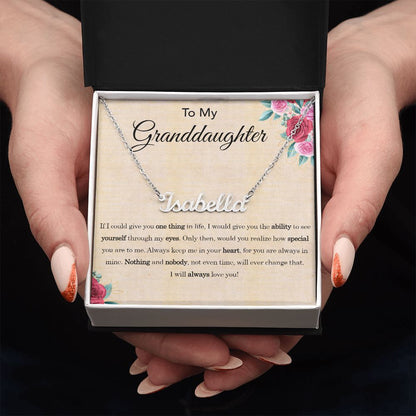 To My Granddaughter, Custom Name Necklace - YERTIZZ.COM