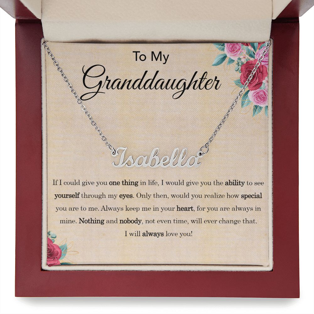 To My Granddaughter, Custom Name Necklace - YERTIZZ.COM