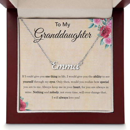 To My Granddaughter, Custom Name Necklace - YERTIZZ.COM