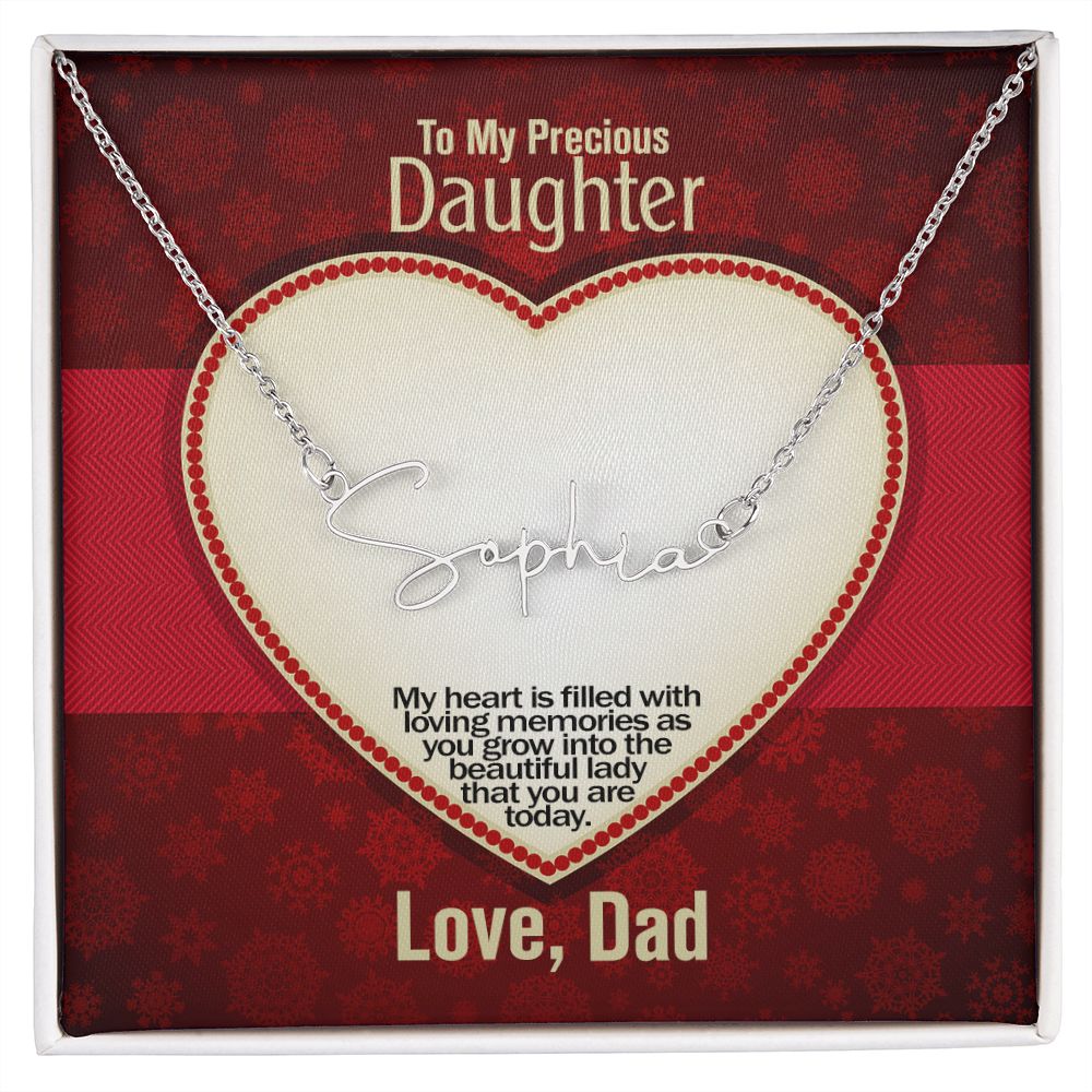 To My Precious Daughter, Signature Name Necklace, Jewelry Gift - YERTIZZ.COM
