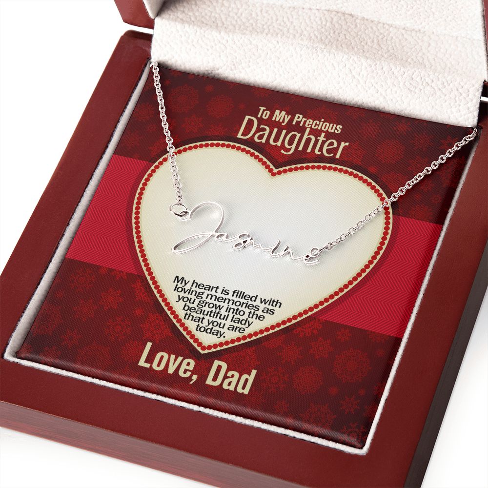 To My Precious Daughter, Signature Name Necklace, Jewelry Gift - YERTIZZ.COM