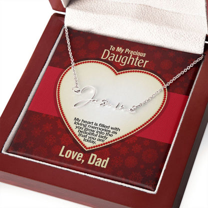 To My Precious Daughter, Signature Name Necklace, Jewelry Gift - YERTIZZ.COM
