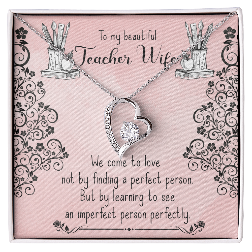 To My Teacher Wife, Forever Love Necklace, Gift, Jewelry - YERTIZZ.COM
