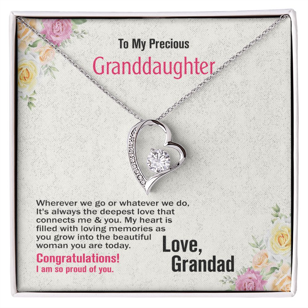 To Precious Granddaughter-Love Grandad, Forever Love Necklace, Jewelry Gift - YERTIZZ.COM