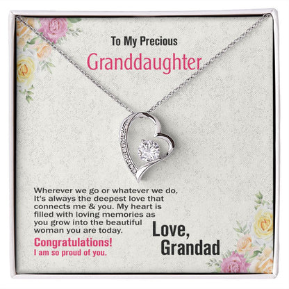 To Precious Granddaughter-Love Grandad, Forever Love Necklace, Jewelry Gift - YERTIZZ.COM