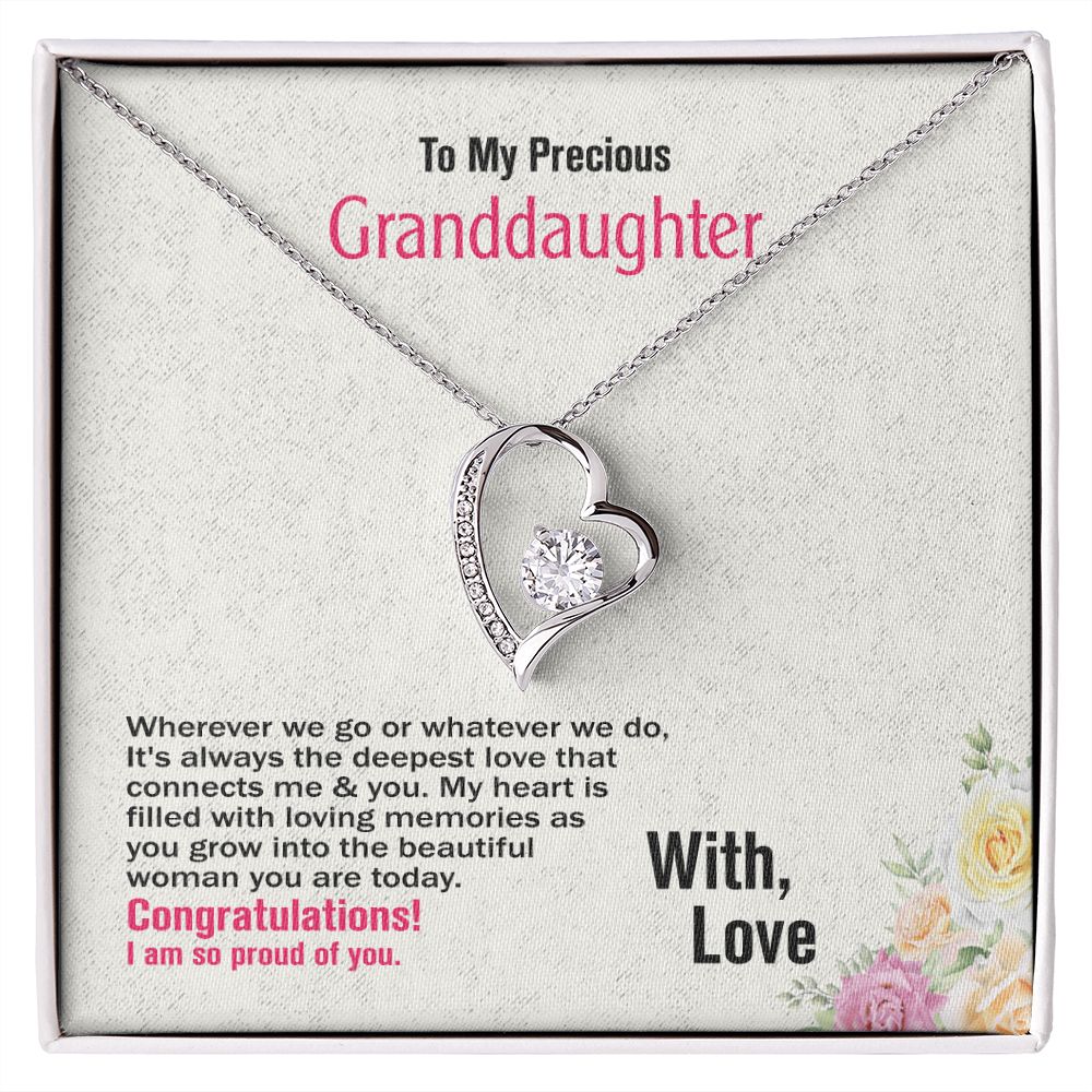 To My Precious Granddaughter, With Love Grandad, Forever Love Necklace, Jewelry Gift - YERTIZZ.COM
