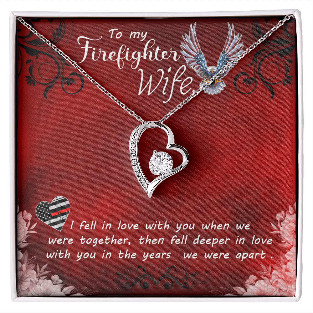 To My Firefighter Wife, Forever Love Necklace, Jewelry Gift - YERTIZZ.COM