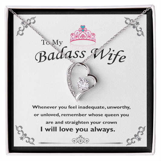 To My Badass Wife, Forever Love Necklace, Jewelry Gift - YERTIZZ.COM