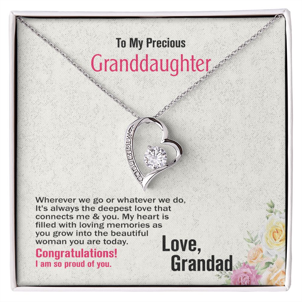 To Precious Granddaughter-Love Grandad, Forever Love Necklace, Jewelry Gift - YERTIZZ.COM