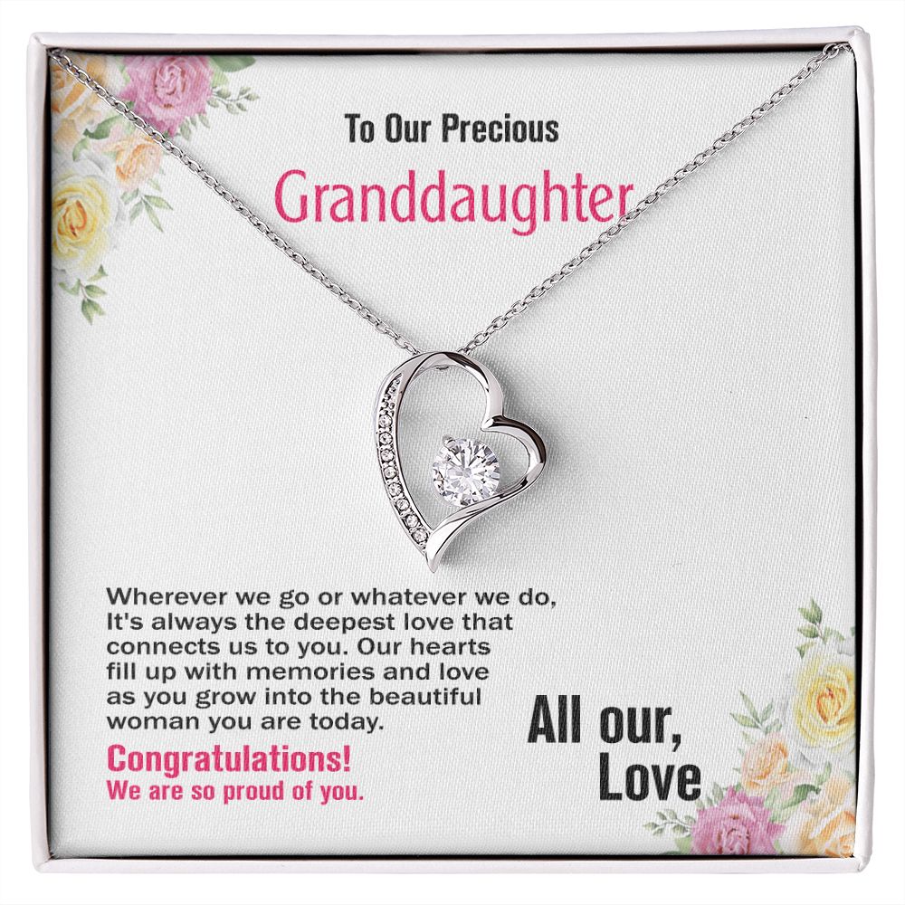 To Our Precious Granddaughter-All Our Love, Forever Love Necklace, Jewelry Gift - YERTIZZ.COM