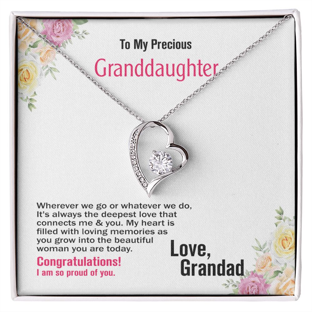 To Precious Granddaughter-Love Grandad, Forever Love Necklace, Jewelry Gift - YERTIZZ.COM