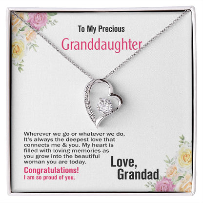 To Precious Granddaughter-Love Grandad, Forever Love Necklace, Jewelry Gift - YERTIZZ.COM