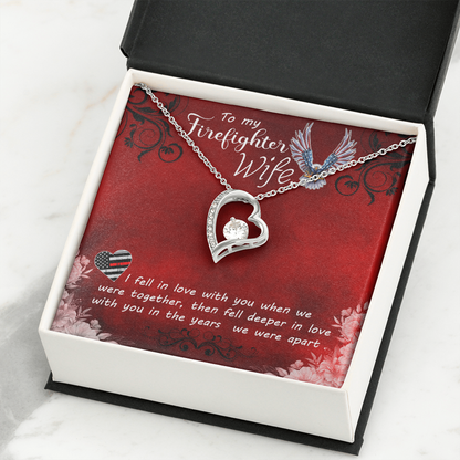 To My Firefighter Wife, Forever Love Necklace, Jewelry Gift - YERTIZZ.COM