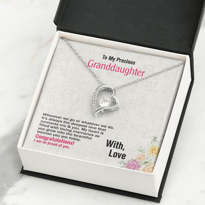 To My Precious Granddaughter, With Love Grandad, Forever Love Necklace, Jewelry Gift - YERTIZZ.COM
