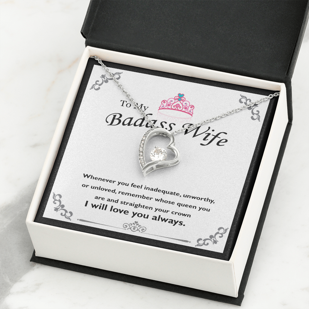 To My Badass Wife, Forever Love Necklace, Jewelry Gift - YERTIZZ.COM