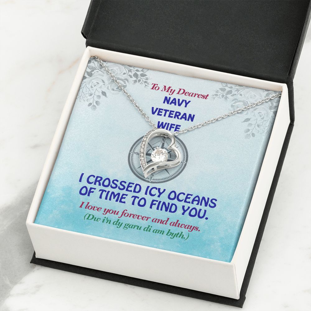To My Dearest Navy Veteran Wife-I Love You, Forever Love Necklace, Jewelry, Gift - YERTIZZ.COM