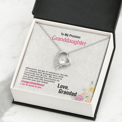 To Precious Granddaughter-Love Grandad, Forever Love Necklace, Jewelry Gift - YERTIZZ.COM