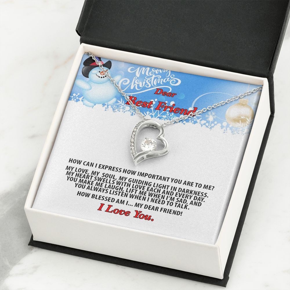 Christmas, Dear Best Friend, I Love You, Forever Love Necklace, Jewelry, Gift - YERTIZZ.COM