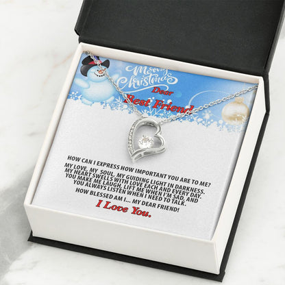 Christmas, Dear Best Friend, I Love You, Forever Love Necklace, Jewelry, Gift - YERTIZZ.COM