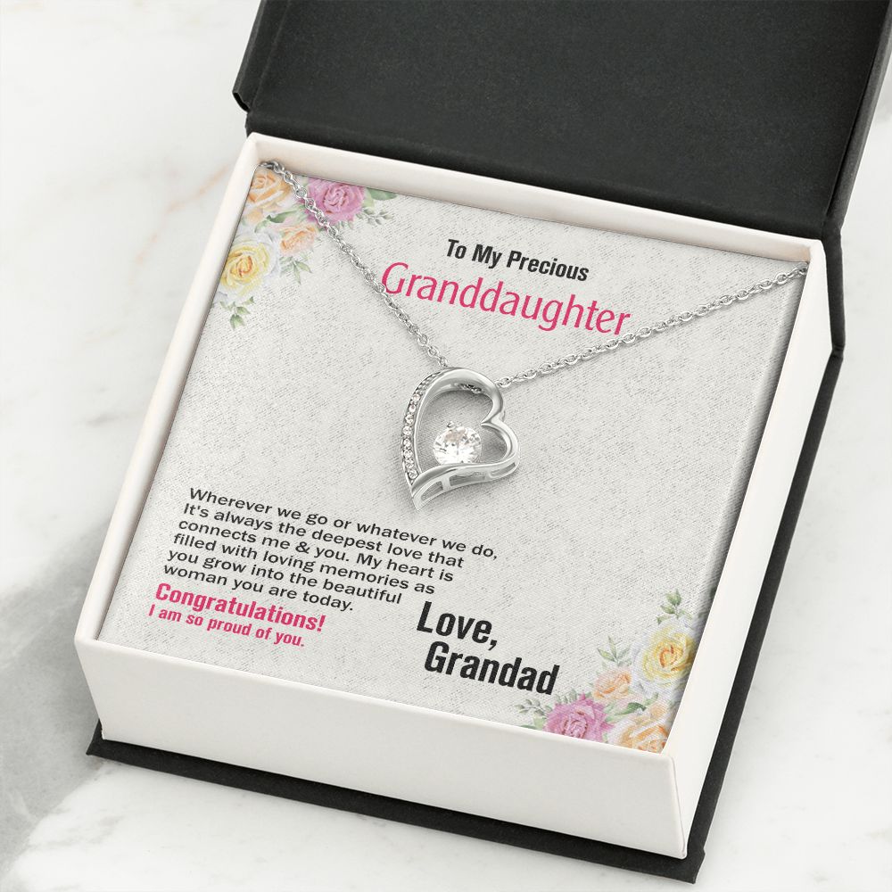 To Precious Granddaughter-Love Grandad, Forever Love Necklace, Jewelry Gift - YERTIZZ.COM