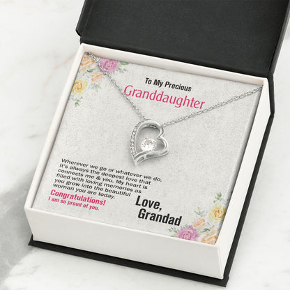 To Precious Granddaughter-Love Grandad, Forever Love Necklace, Jewelry Gift - YERTIZZ.COM