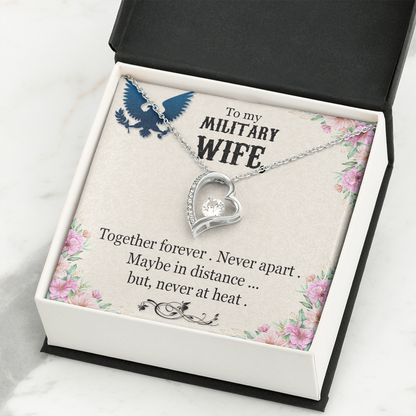 To My Military Wife, Jewelry Gift, Forever Love Necklace - YERTIZZ.COM
