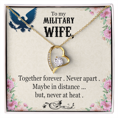 To My Military Wife, Jewelry Gift, Forever Love Necklace - YERTIZZ.COM