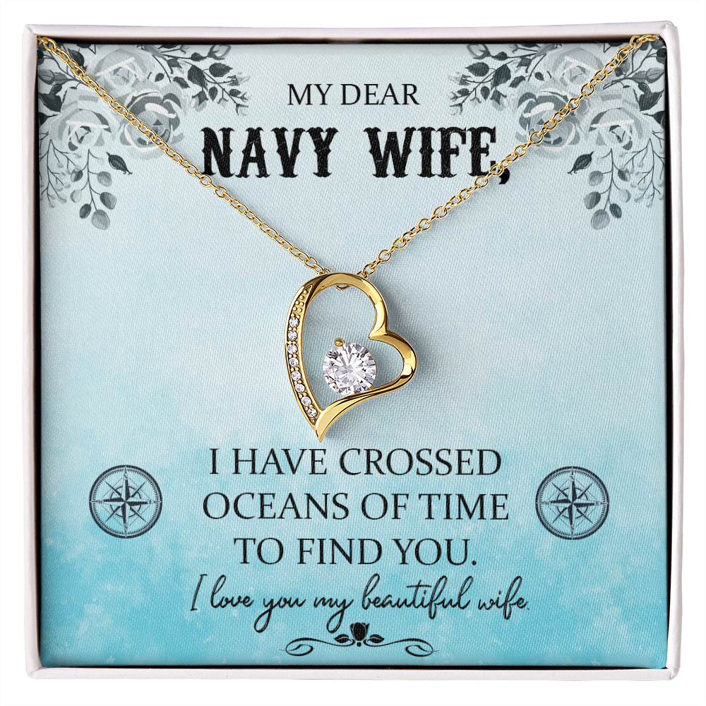 Forever Love Necklace, Gift, Jewelry, Navy, Navy Wife, Wife, To Wife - YERTIZZ.COM