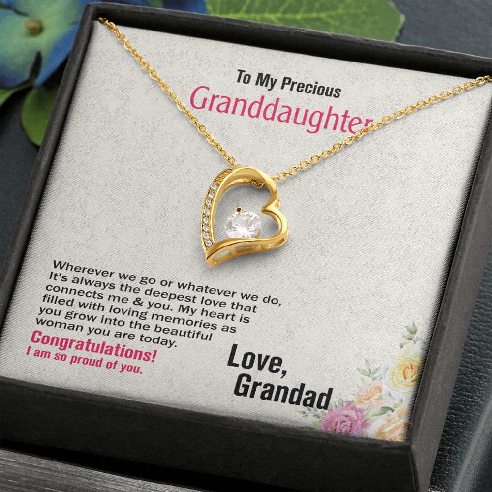 To Precious Granddaughter-Love Grandad, Forever Love Necklace, Jewelry Gift - YERTIZZ.COM