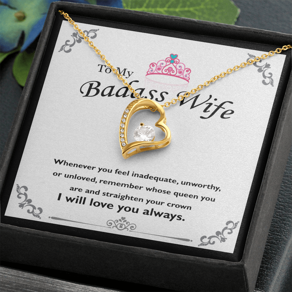 To My Badass Wife, Forever Love Necklace, Jewelry Gift - YERTIZZ.COM