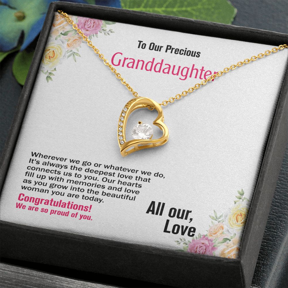 To Our Precious Granddaughter-All Our Love, Forever Love Necklace, Jewelry Gift - YERTIZZ.COM