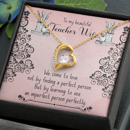 To My Teacher Wife, Forever Love Necklace, Gift, Jewelry - YERTIZZ.COM