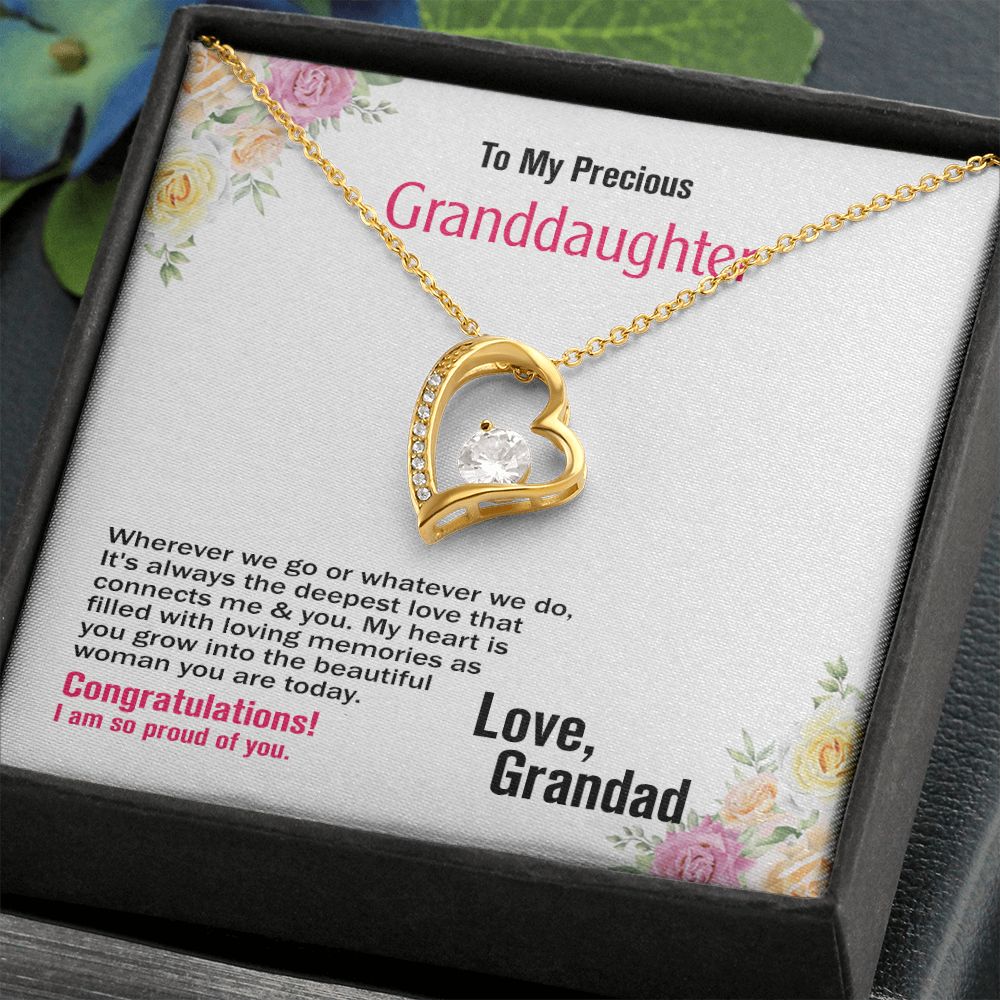 To Precious Granddaughter-Love Grandad, Forever Love Necklace, Jewelry Gift - YERTIZZ.COM