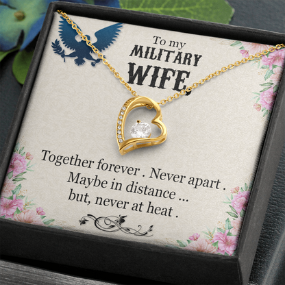 To My Military Wife, Jewelry Gift, Forever Love Necklace - YERTIZZ.COM