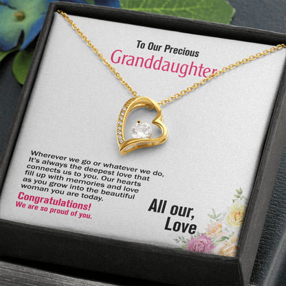 To Our Precious Granddaughter, All Our Love, Forever Love Necklace, Jewelry Gift - YERTIZZ.COM