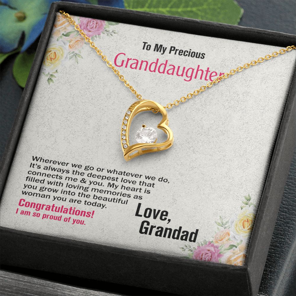To Precious Granddaughter-Love Grandad, Forever Love Necklace, Jewelry Gift - YERTIZZ.COM