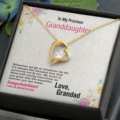 To Precious Granddaughter-Love Grandad, Forever Love Necklace, Jewelry Gift - YERTIZZ.COM