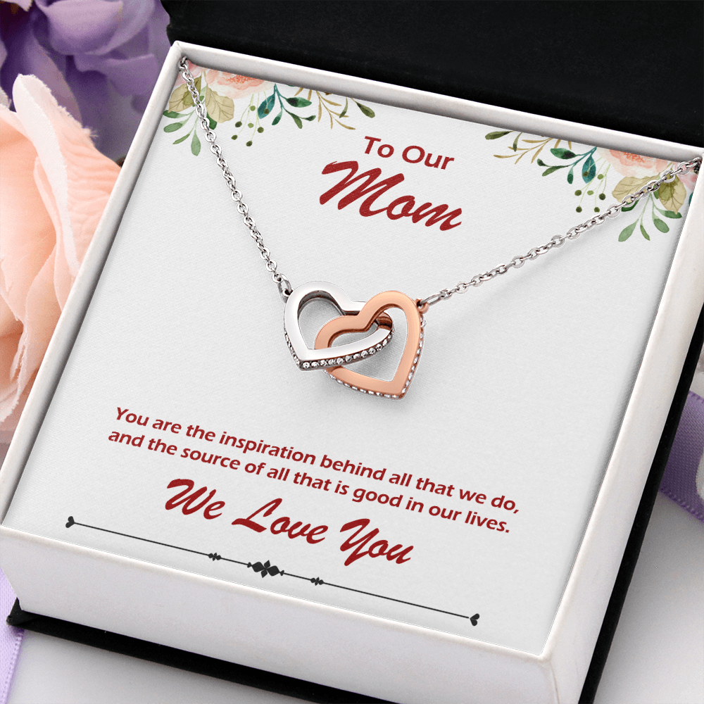 Two hearts Interlocklng, Necklace, Pendant, Love for him, her, Eternal Love