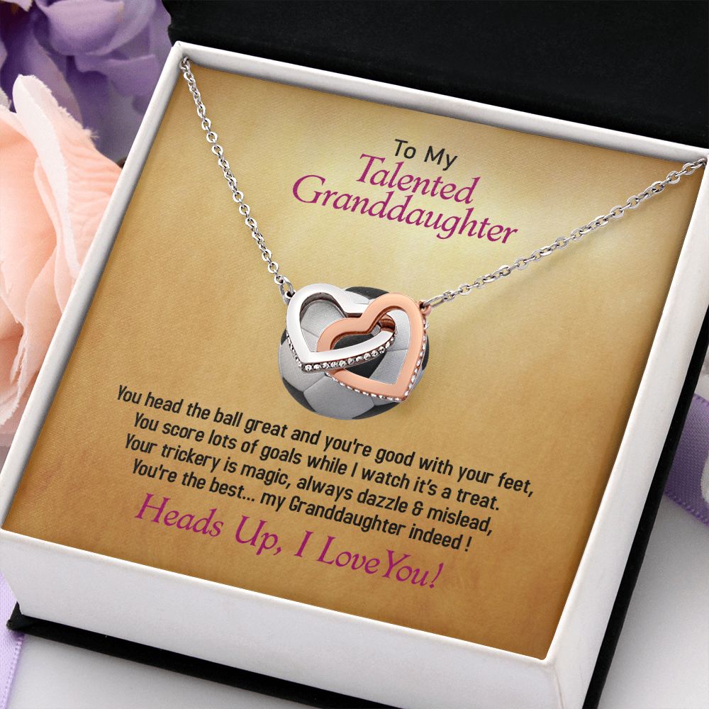 To My Talented Granddaughter-I Love You, Interlocking Hearts Necklace, Jewelry Gift - YERTIZZ.COM