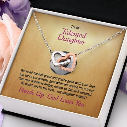 To My Talented Daughter, Interlocking Hearts Necklace, Jewelry Gift - YERTIZZ.COM