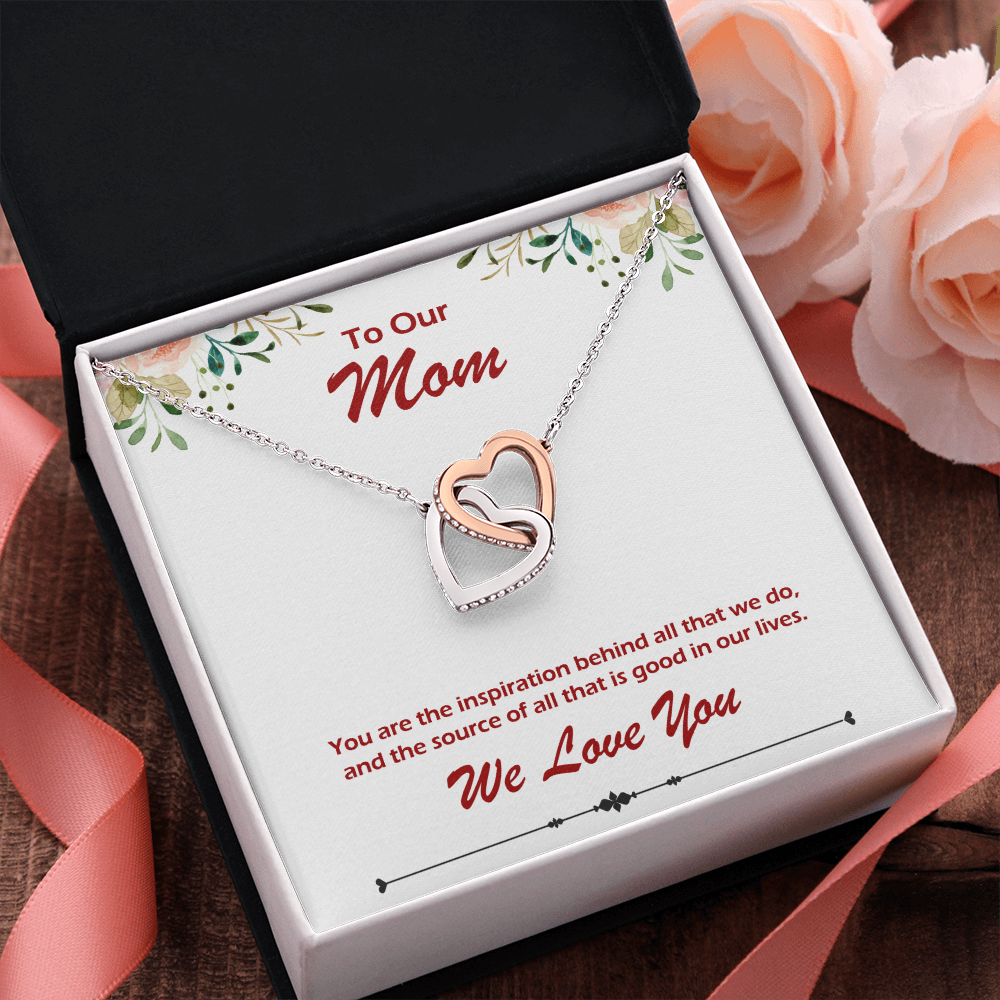 Two hearts Interlocklng, Necklace, Pendant, Love for him, her, Eternal Love