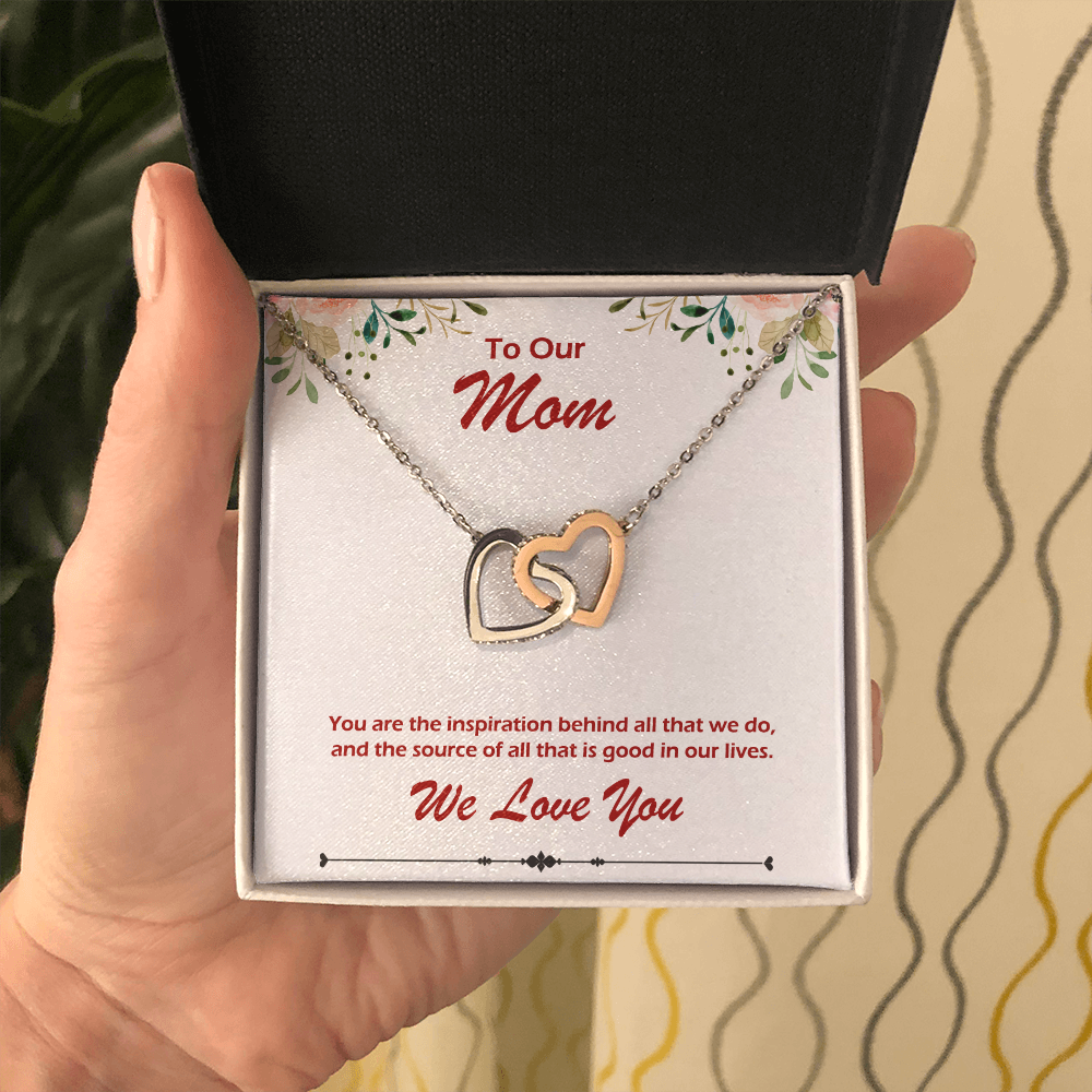 Two hearts Interlocklng, Necklace, Pendant, Love for him, her, Eternal Love