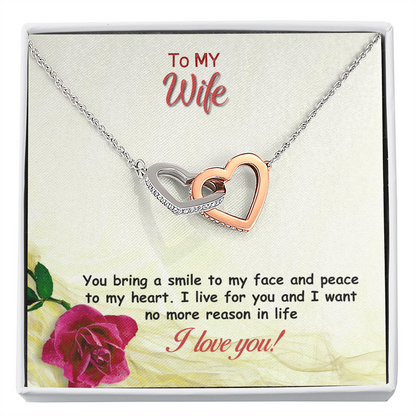 Two hearts Interlocklng, Necklace, Pendant, Love for him, her, Eternal Love