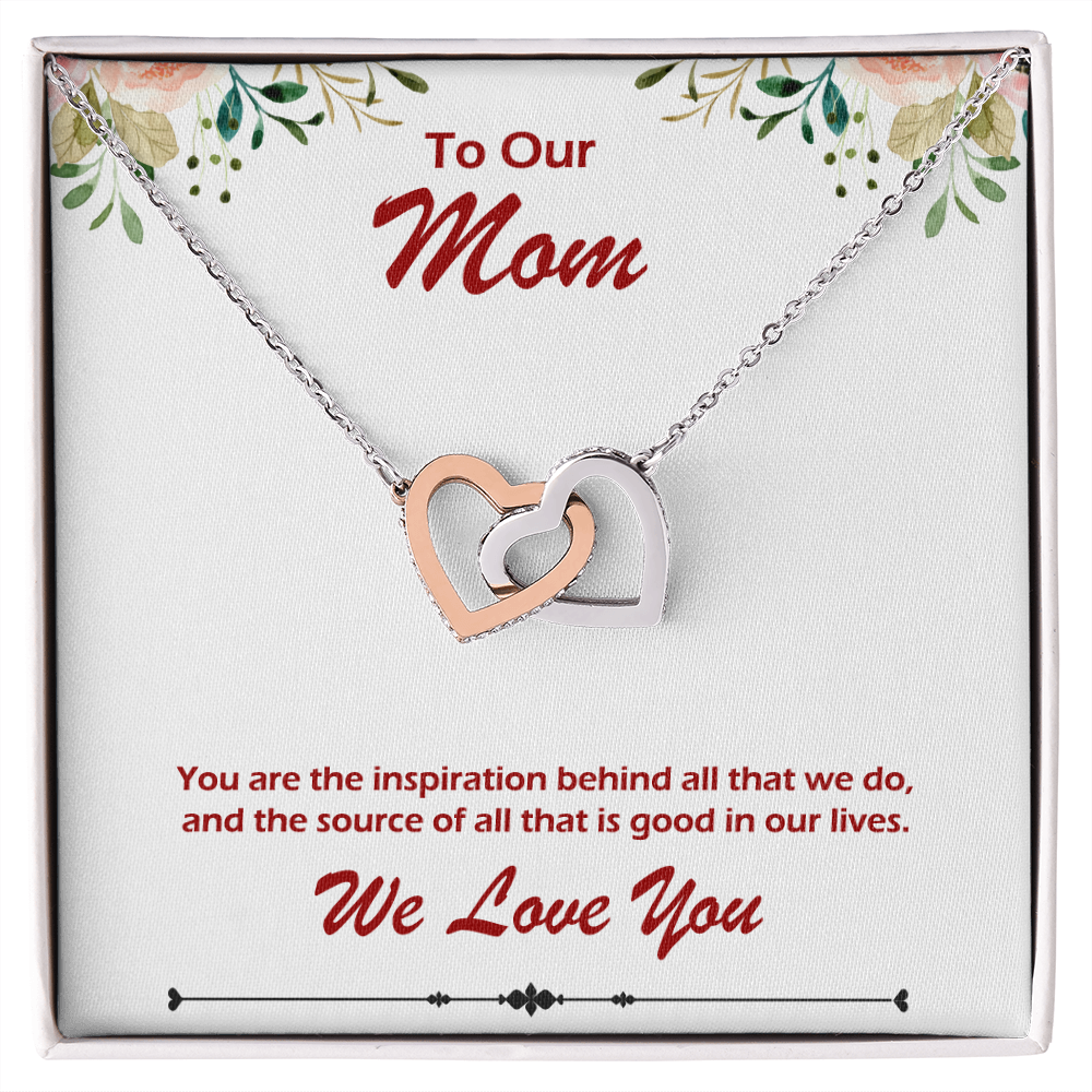 Two hearts Interlocklng, Necklace, Pendant, Love for him, her, Eternal Love