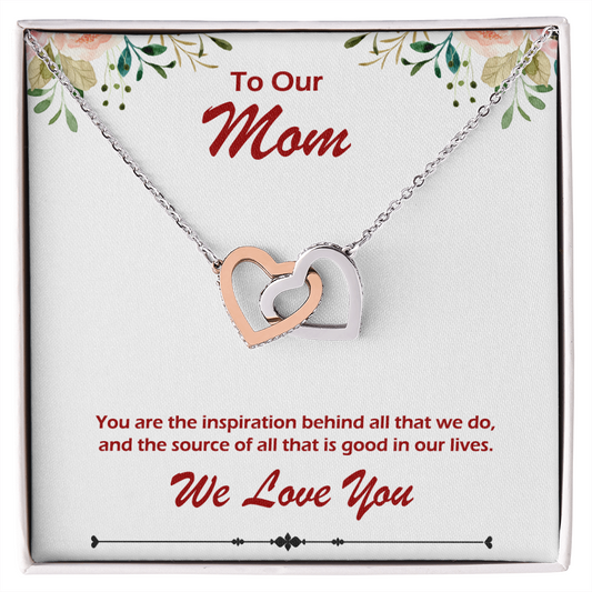 Two hearts Interlocklng, Necklace, Pendant, Love for him, her, Eternal Love